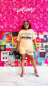 SCOTT GRAPHIC TEESHIRT AND SHORTS  SET (Nude)